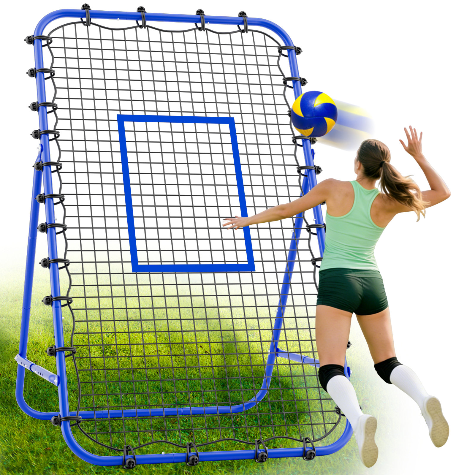 SENCHO GINSYTALIOR Adjustable Volleyball Rebounder Net 7x4 FT